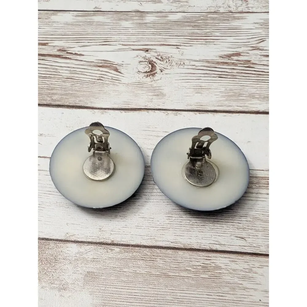 Vintage Clip On Earrings - 1 & 3/8